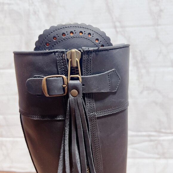 Penelope Chilvers Tassel Knee High Riding Boots Black Leather Women EU 39 / US 9 - Picture 6 of 15